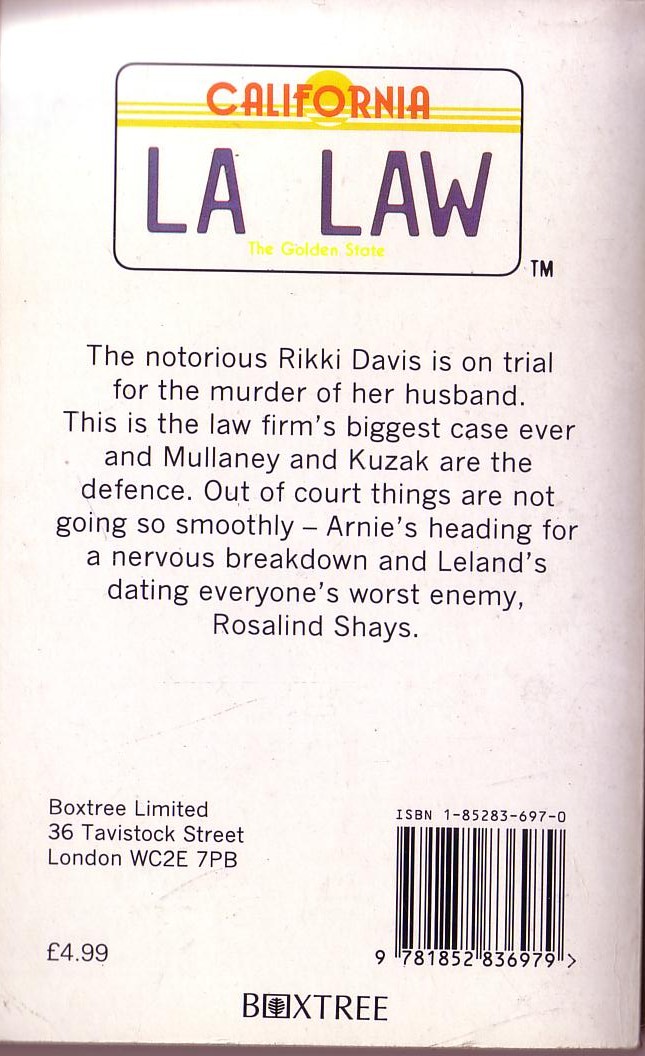 Charles Butler  L.A. LAW: Out Of Court magnified rear book cover image