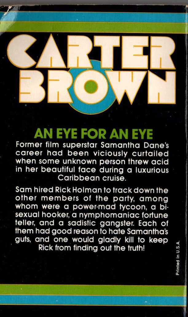 Carter Brown  SEE IT AGAIN, SAM magnified rear book cover image