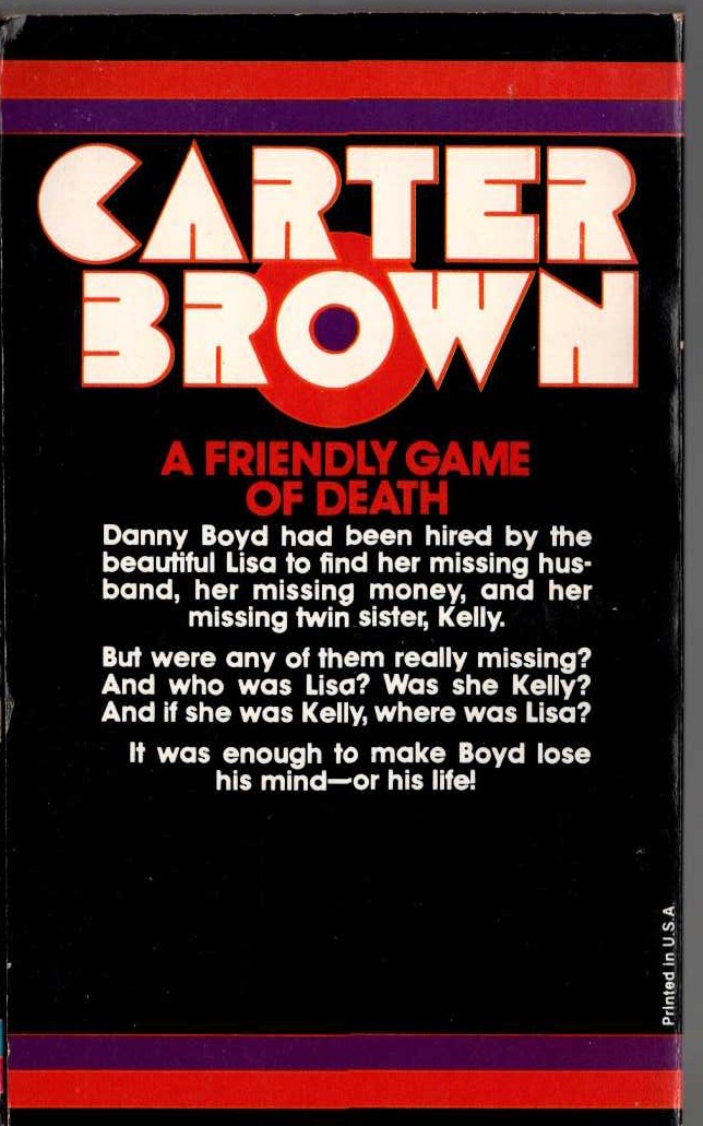 Carter Brown  THE RIP-OFF magnified rear book cover image