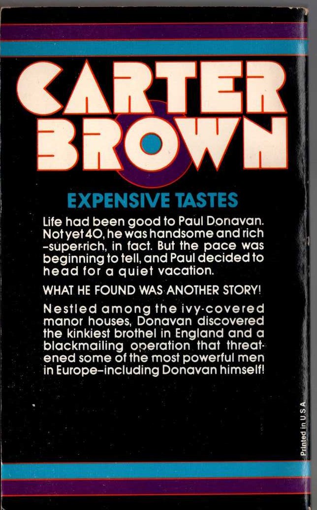 Carter Brown  DONOVAN'S DELIGHT magnified rear book cover image