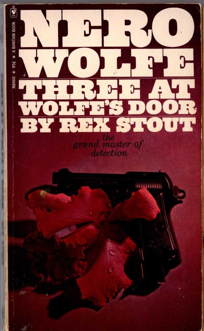 Rex Stout  THREE AT WOLFE'S DOOR front book cover image