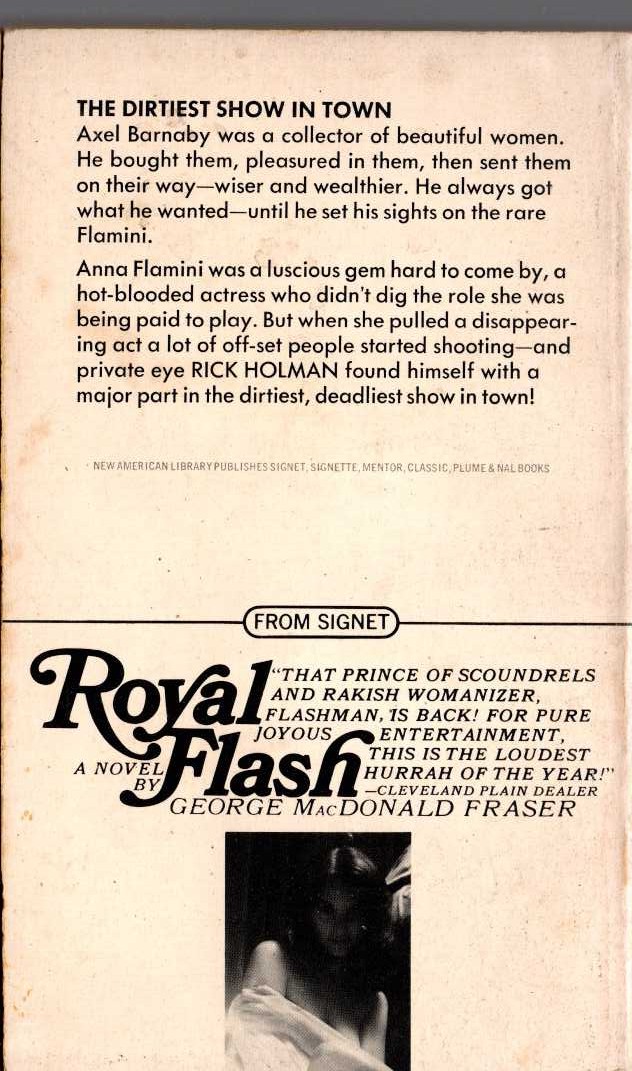 Carter Brown  THE INVISIBLE FLAMINI magnified rear book cover image