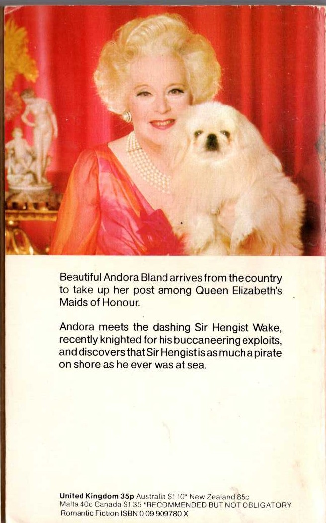 Barbara Cartland  MESSENGER OF LOVE magnified rear book cover image