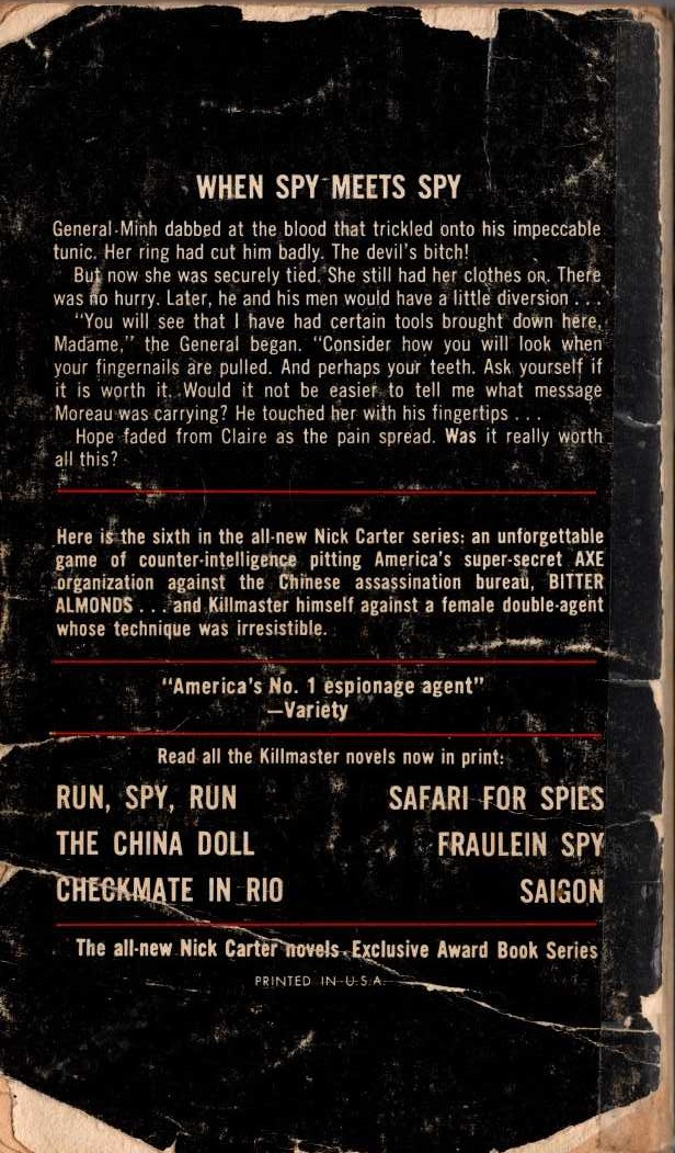 Nick Carter  SAIGON magnified rear book cover image