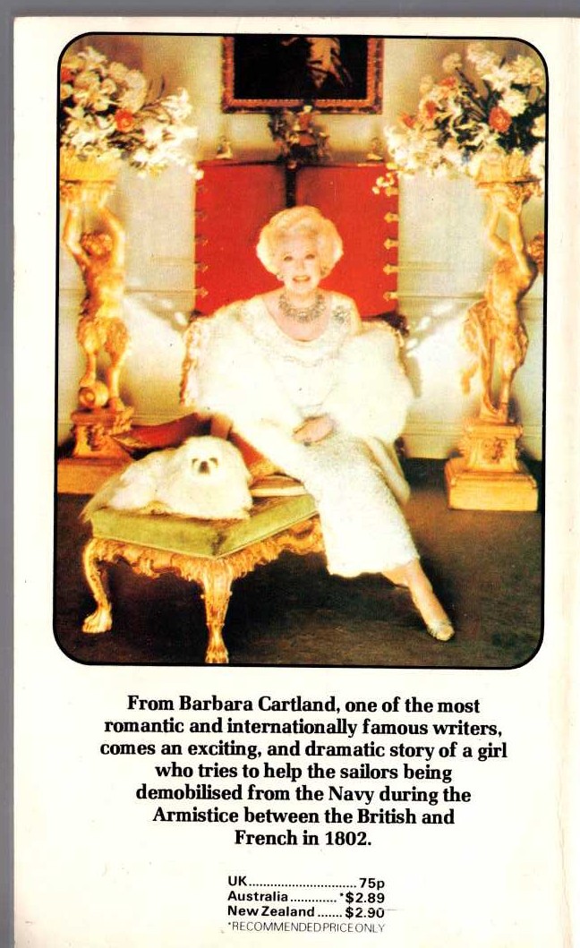 Barbara Cartland  A HEART IS STOLEN magnified rear book cover image