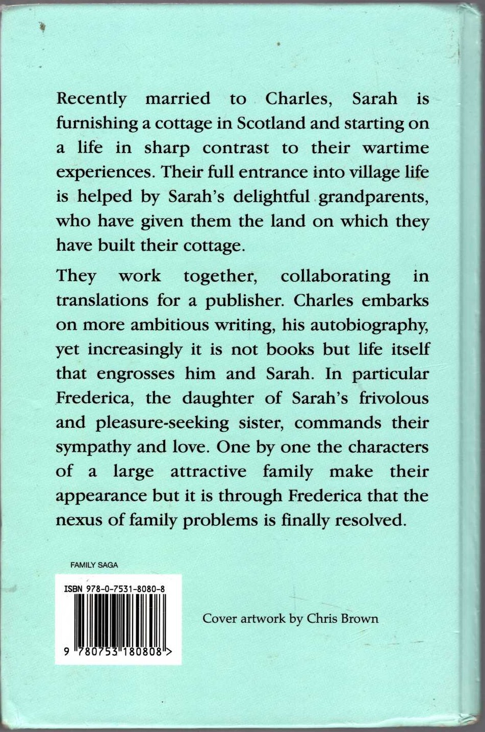 SARAH'S COTTAGE magnified rear book cover image