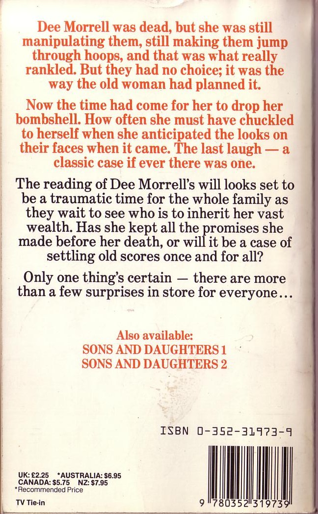 Carl Ruhen  SONS AND DAUGHTERS #3 magnified rear book cover image