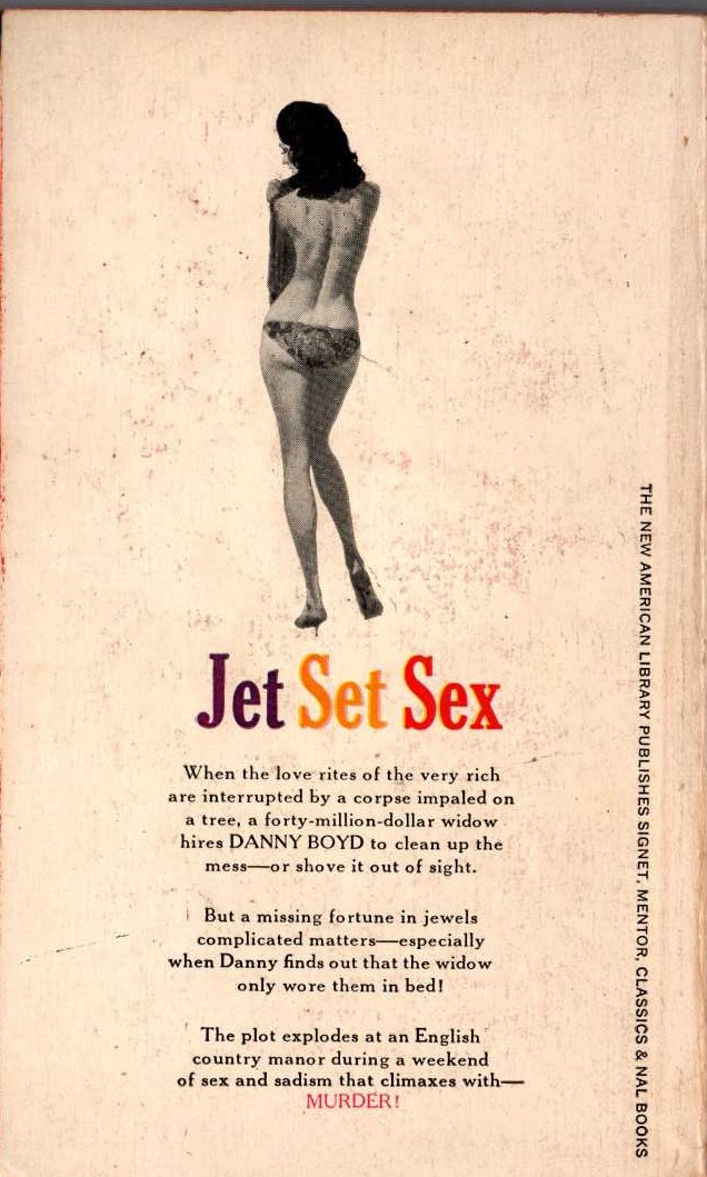 Carter Brown  ONLY THE VERY RICH magnified rear book cover image