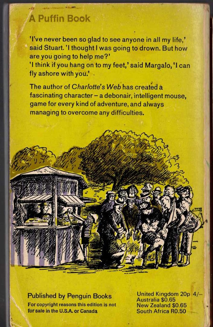 E.B. White  STUART LITTLE magnified rear book cover image