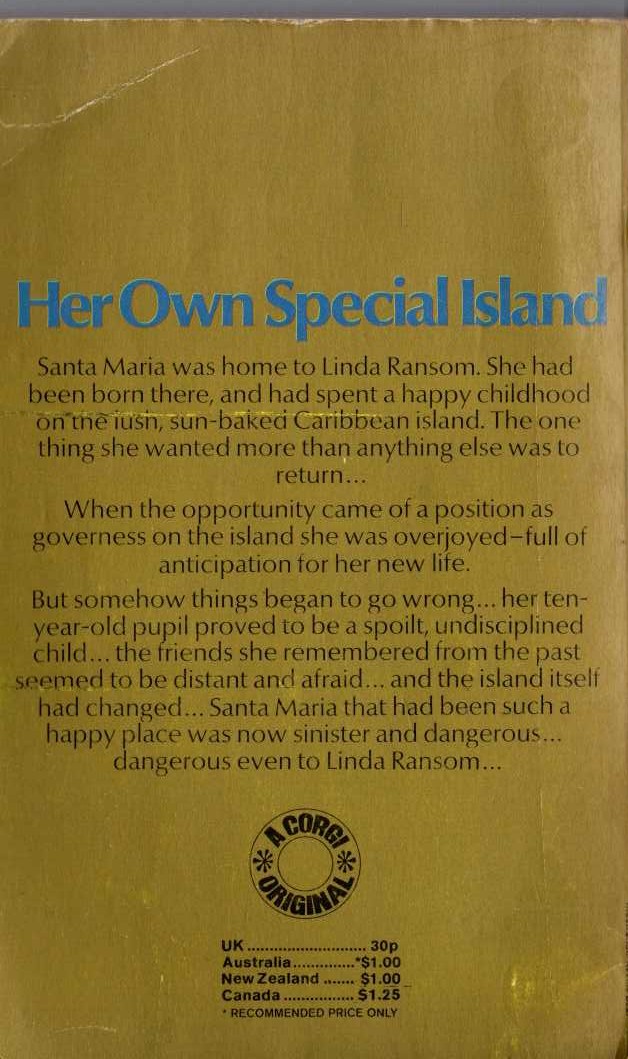 Norah Lofts  HER OWN SPECIAL ISLAND magnified rear book cover image