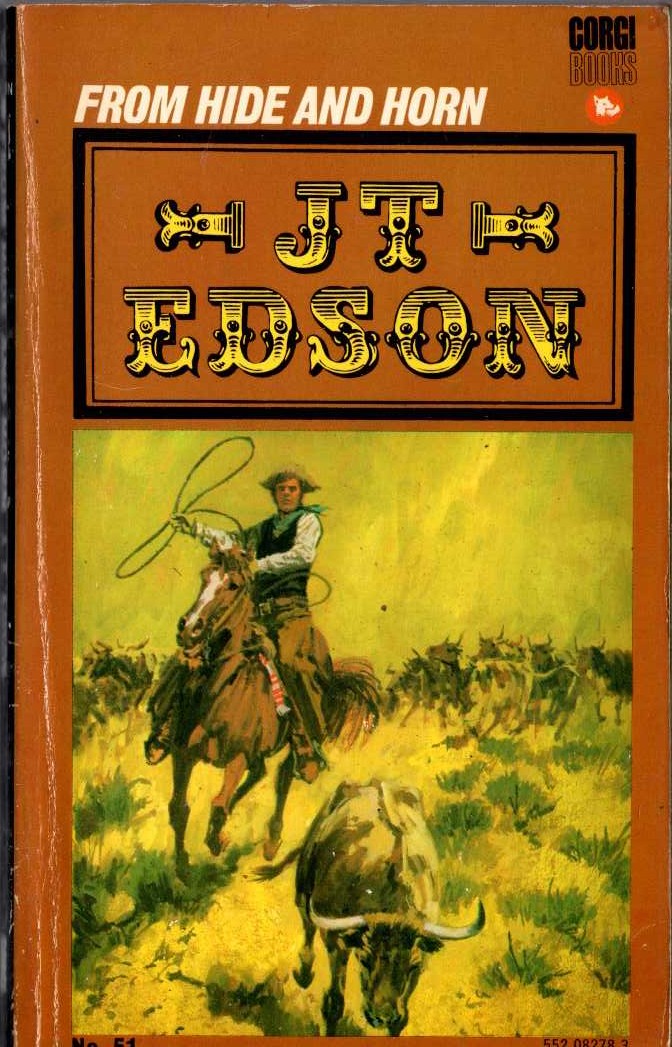 J.T. Edson  FROM HIDE AND HORN front book cover image