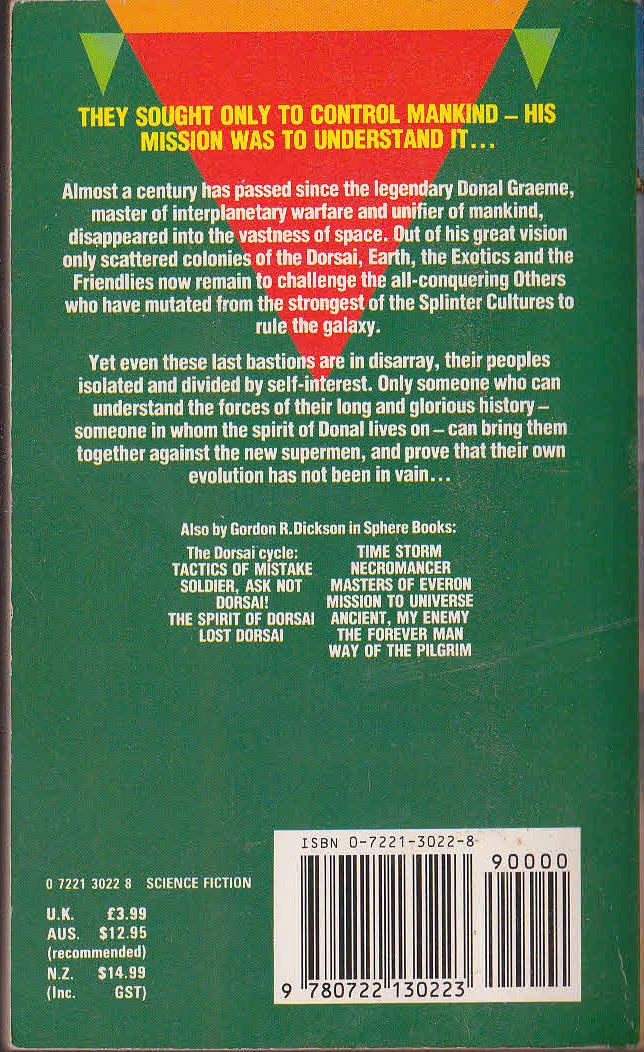 Gordon R. Dickson  THE FINAL ENCYCLOPAEDIA magnified rear book cover image