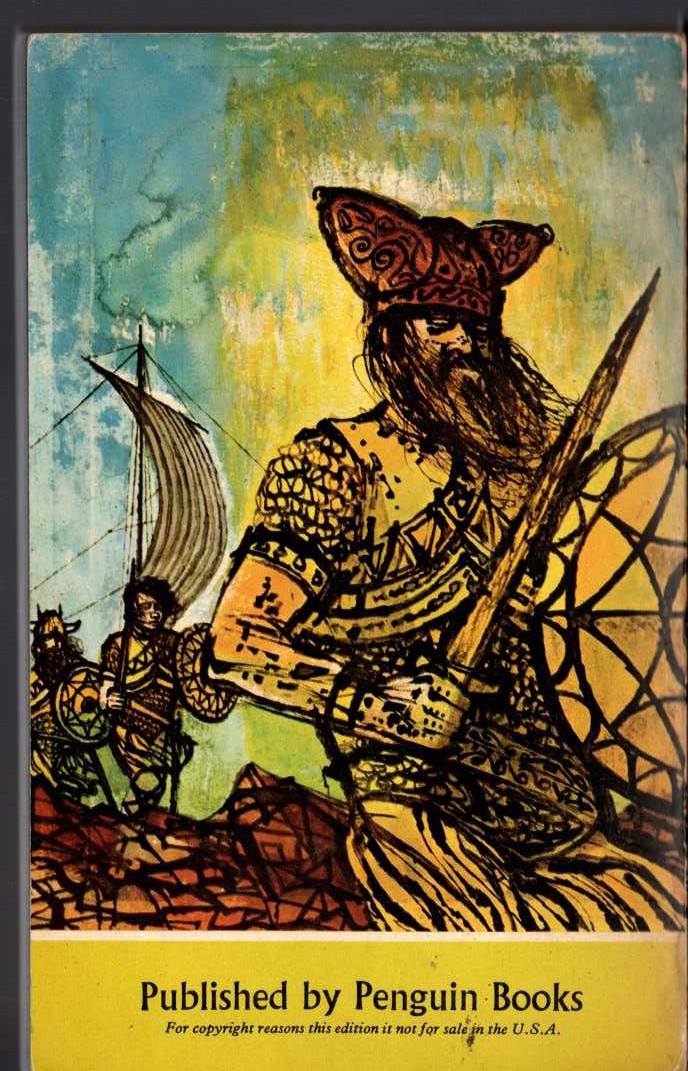 Henry Treece  HORNED HELMET magnified rear book cover image