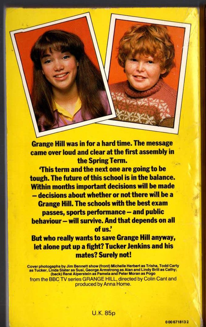 Robert Leeson  GRANGE HILL FOR SALE (BBC TV) magnified rear book cover image