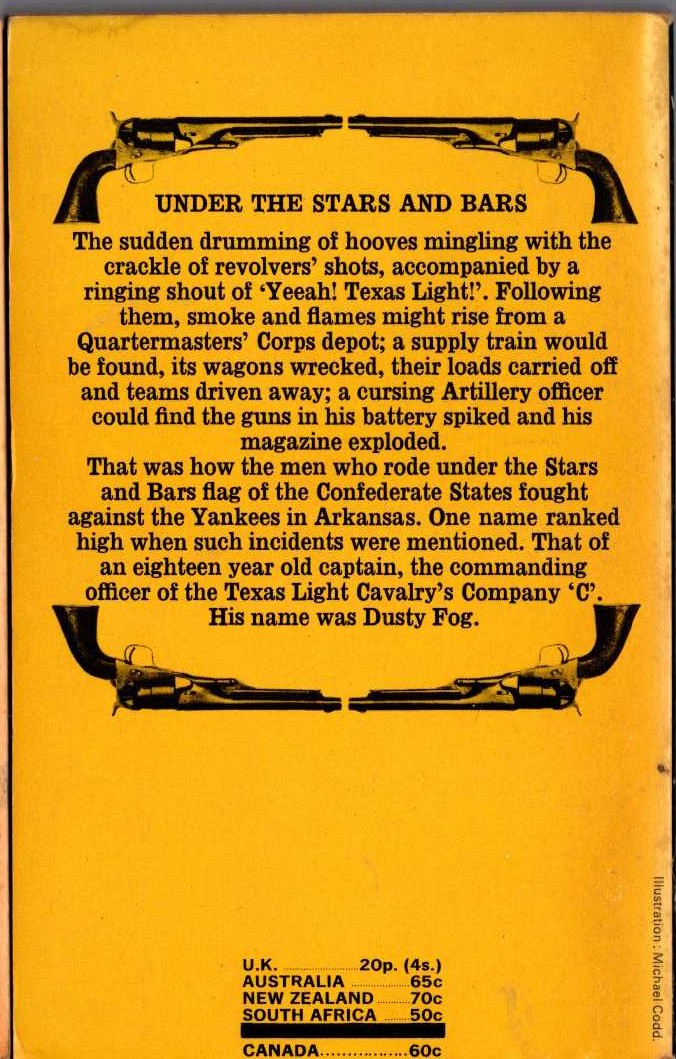 J.T. Edson  UNDER THE STARS AND BARS magnified rear book cover image