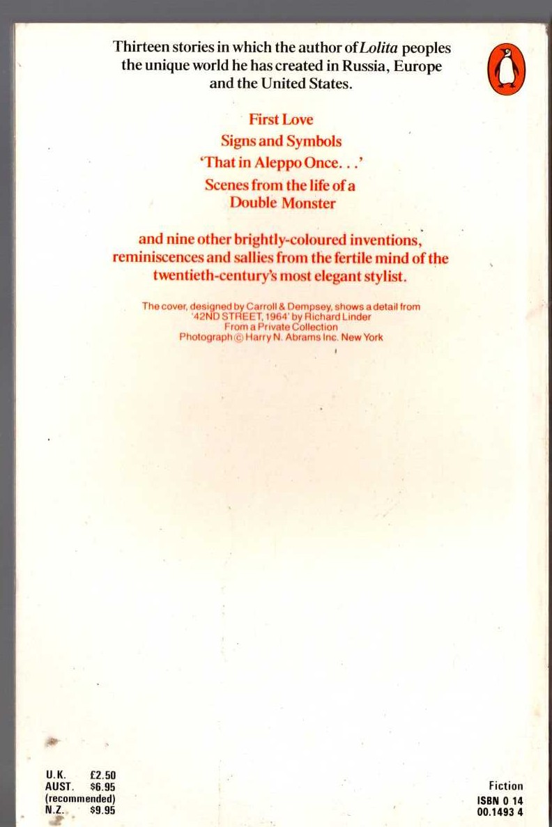 Vladimir Nabokov  NABOKOV'S DOZEN magnified rear book cover image