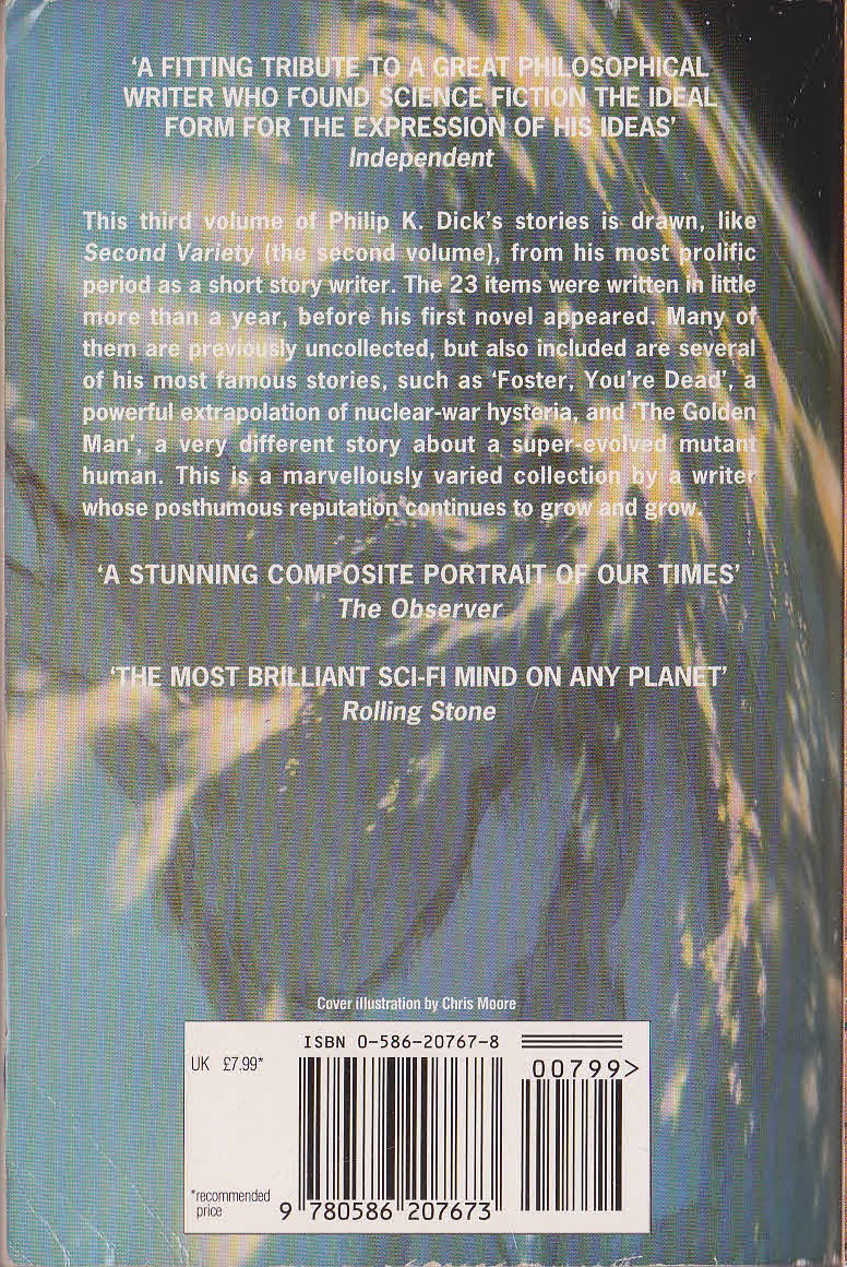 Philip K. Dick  THE FATHER-THING. (Collected Stories Volume 3) magnified rear book cover image