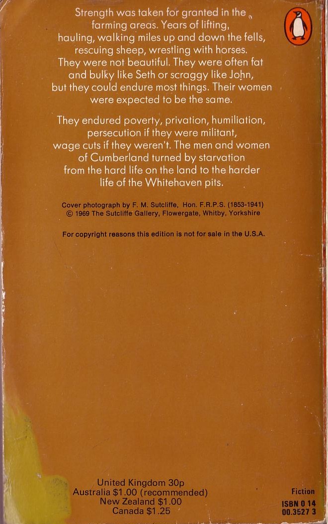 Melvyn Bragg  THE HIRED MAN magnified rear book cover image