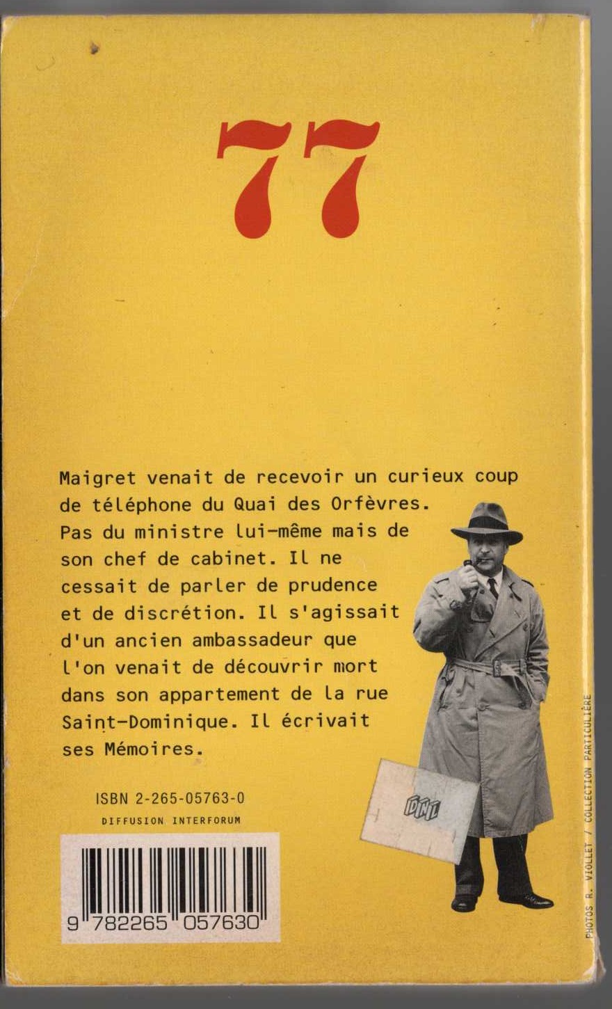 Georges Simenon  MAIGRET ET LES VIEILLARDS magnified rear book cover image