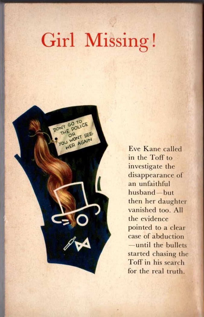 John Creasey  THE TOFF AND THE KIDNAPPED CHILD magnified rear book cover image