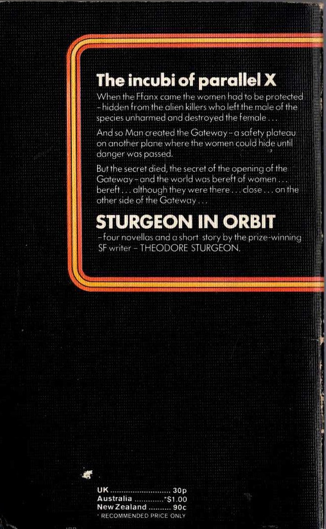 Theodore Sturgeon  STURGEON IN ORBIT magnified rear book cover image