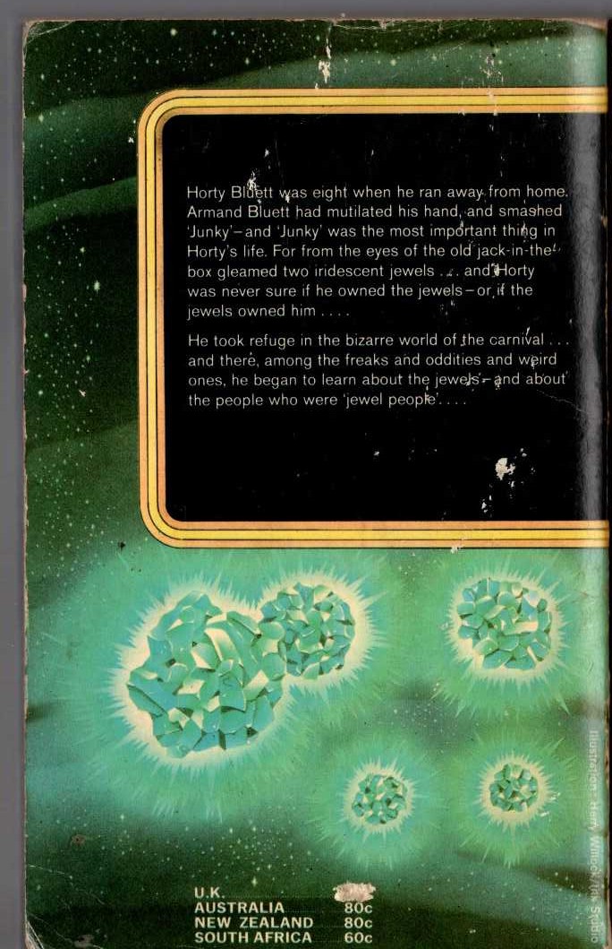Theodore Sturgeon  THE DREAMING JEWELS magnified rear book cover image