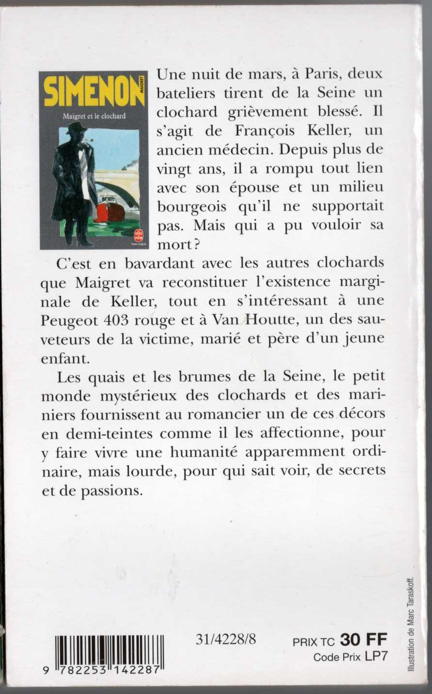 Georges Simenon  MAIGRET ET LE CLOCHARD magnified rear book cover image