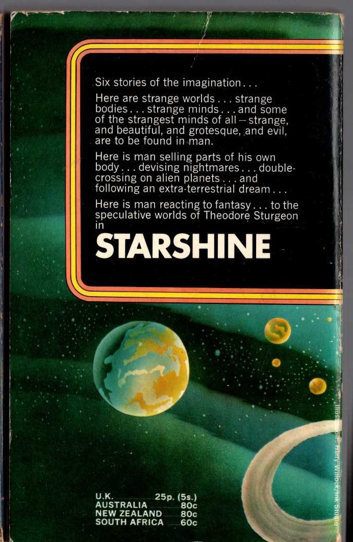 Theodore Sturgeon  STARSHINE magnified rear book cover image