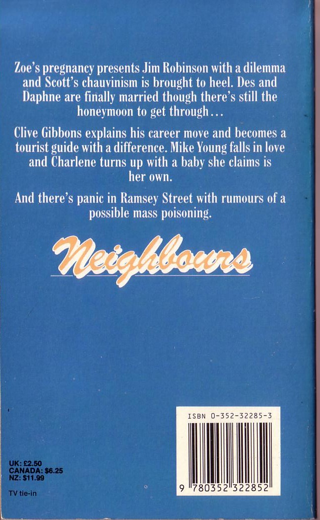 Carl Ruhen  NEIGHBOURS #5: magnified rear book cover image