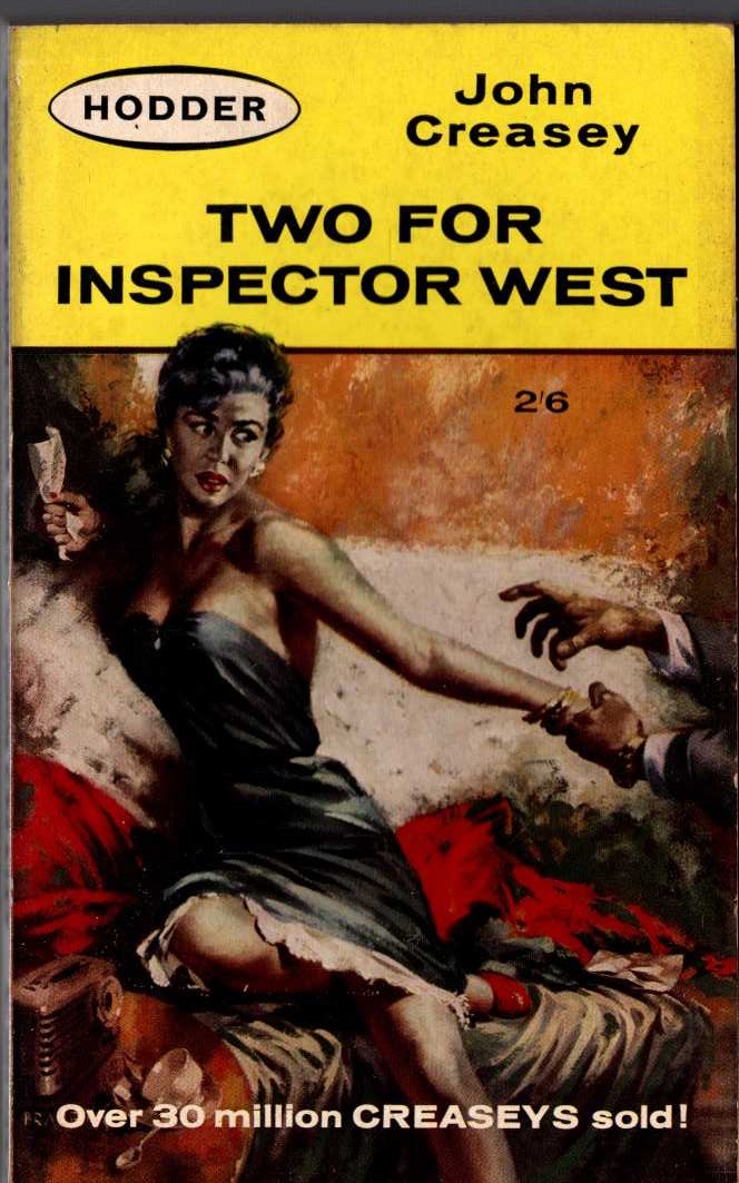 John Creasey  TWO FOR INSPECTOR WEST front book cover image