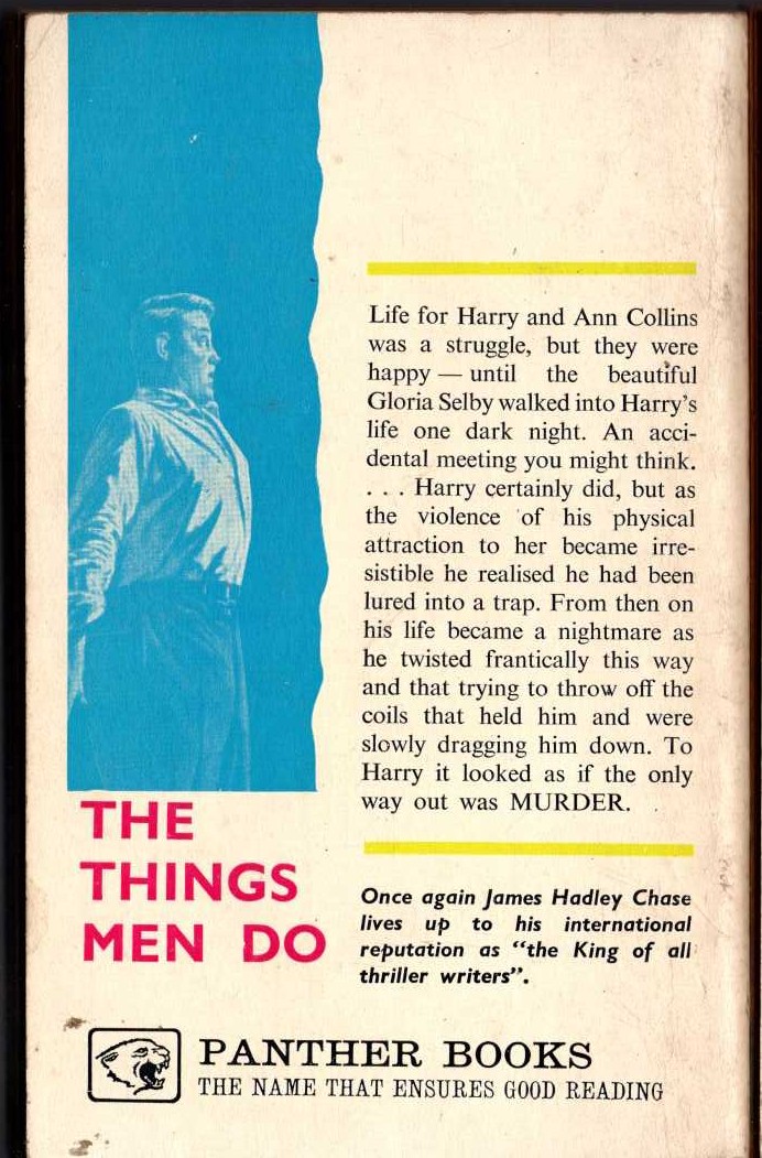 James Hadley Chase  THE THINGS MEN DO magnified rear book cover image