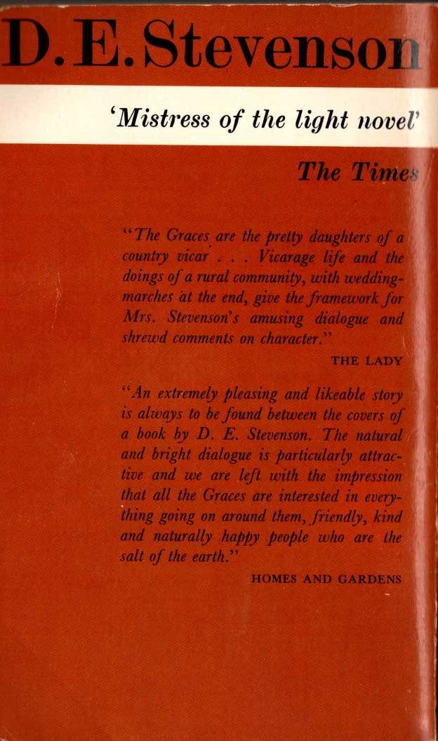 D.E. Stevenson  THE FOUR GRACES magnified rear book cover image