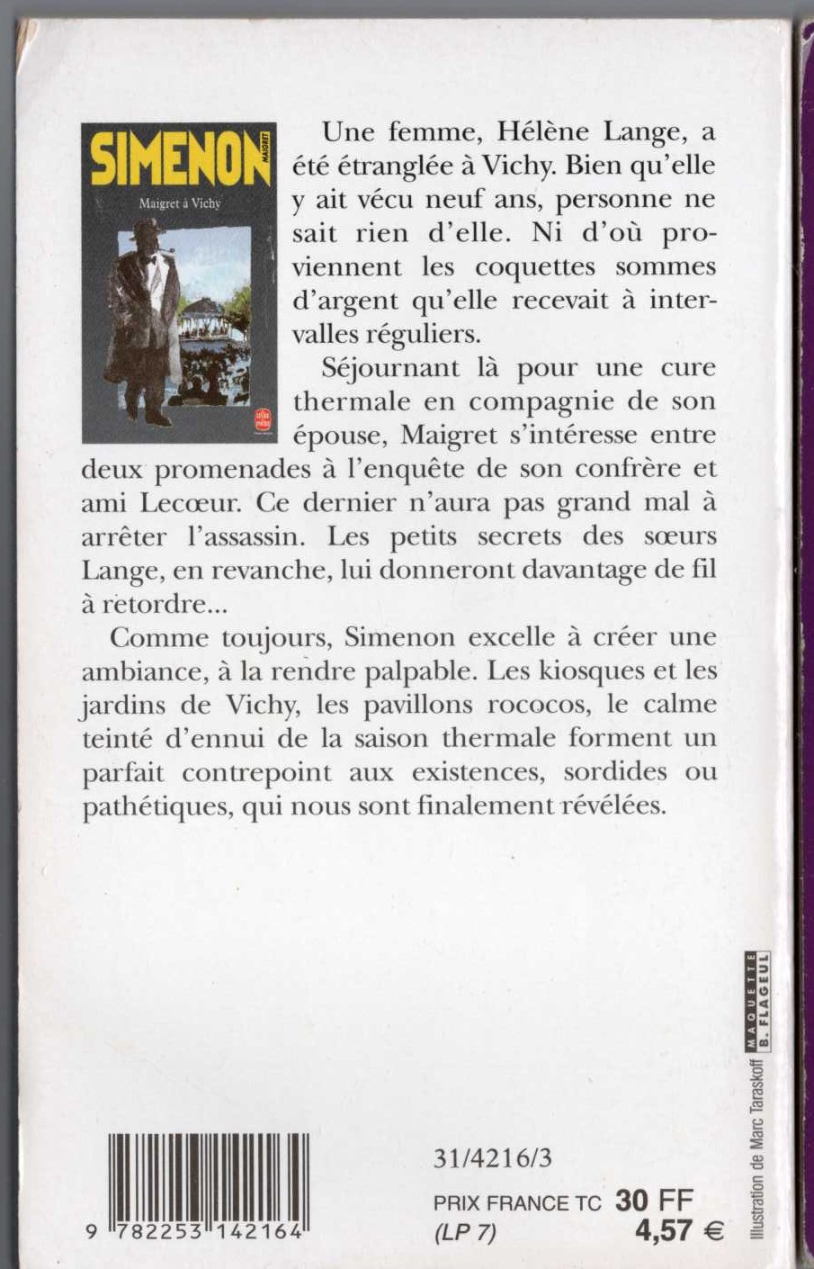 Georges Simenon  MAIGRET A VICHY magnified rear book cover image