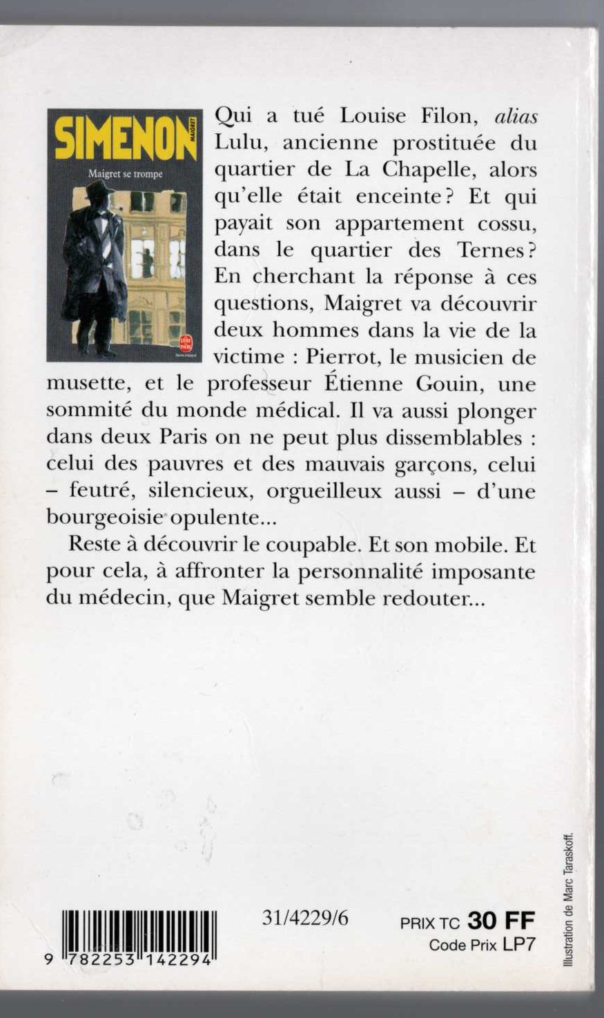 Georges Simenon  MAIGRET SE TROMPE magnified rear book cover image