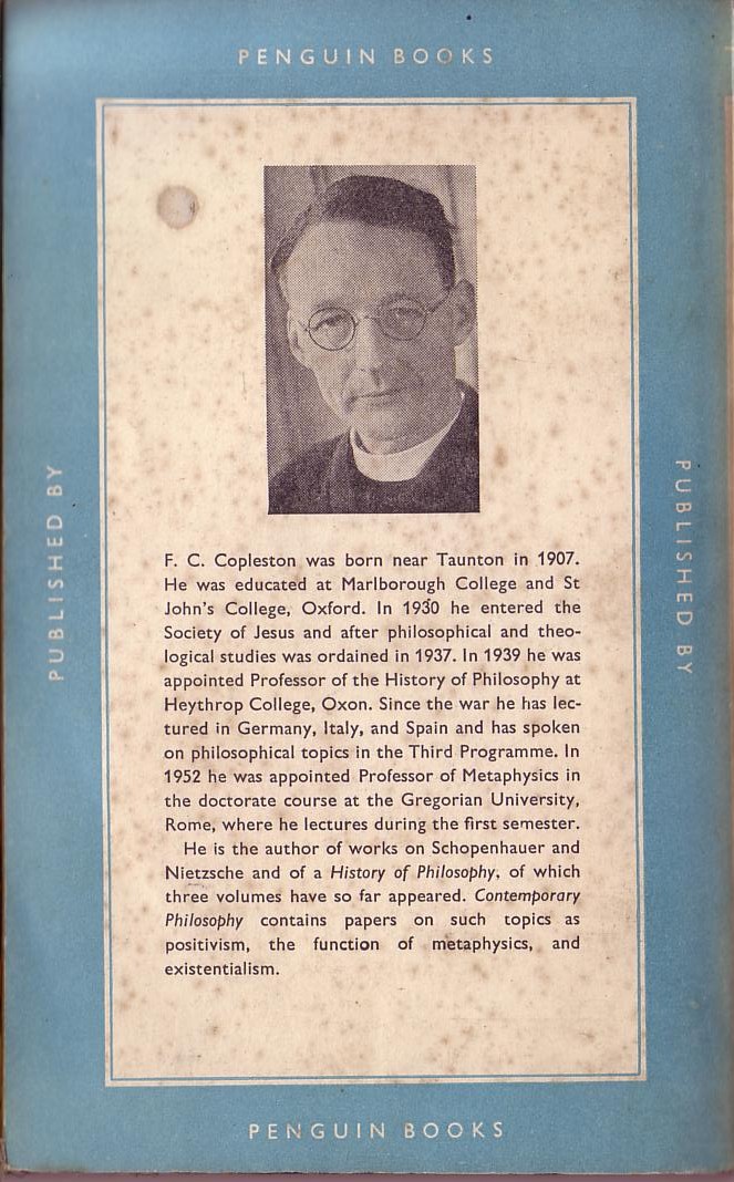 F.C. Copleston  AQUINAS magnified rear book cover image