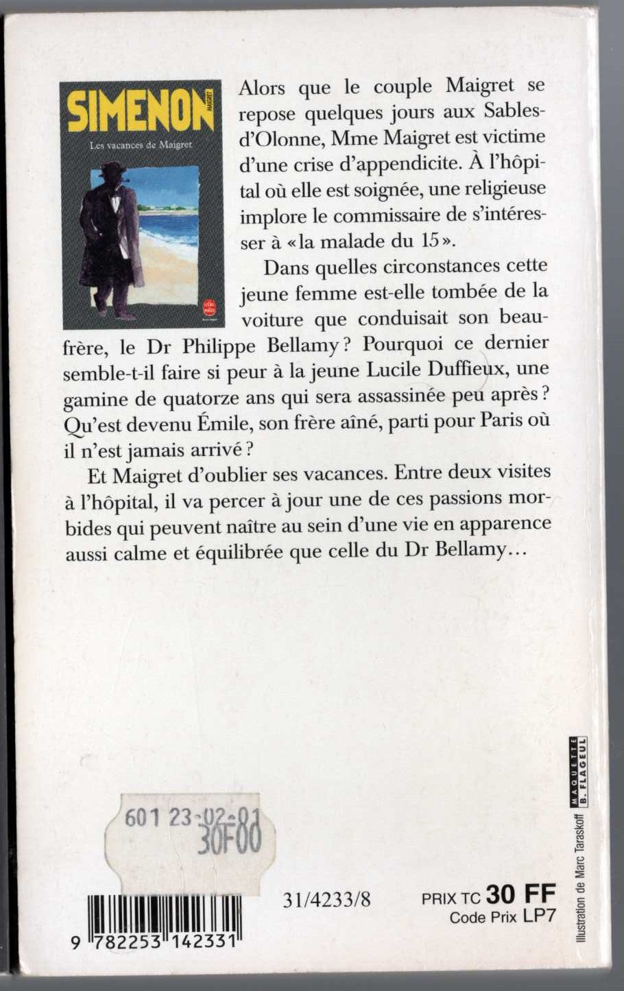 Georges Simenon  LES VACANCES DE MAIGRET magnified rear book cover image