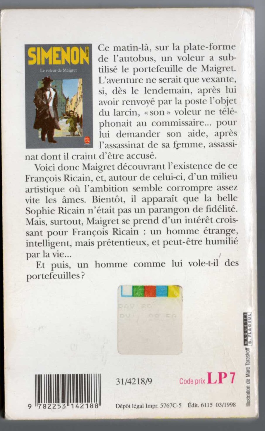 Georges Simenon  LE VOLEUR DE MAIGRET magnified rear book cover image