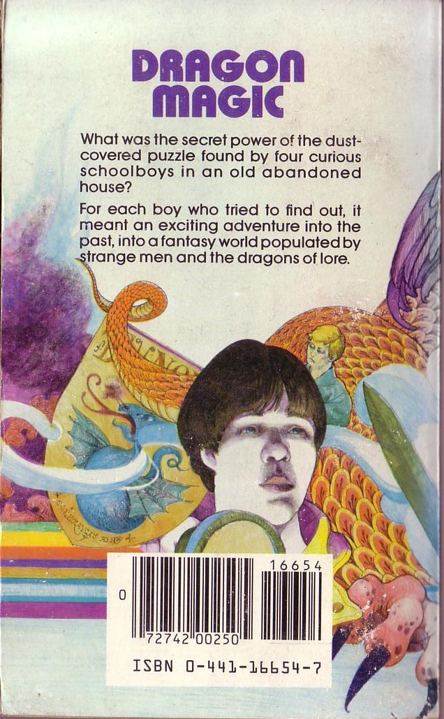 Andre Norton  DRAGON MAGIC magnified rear book cover image