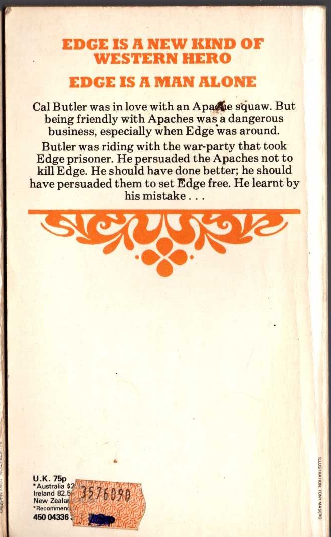 George G. Gilman  EDGE 33: THE HATED magnified rear book cover image
