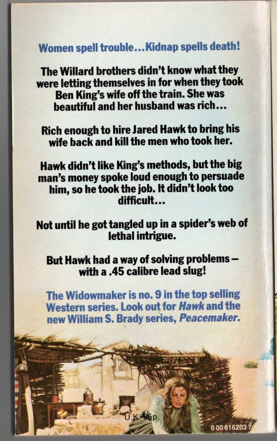 William S. Brady  HAWK 9: THE WIDOWMAKER magnified rear book cover image