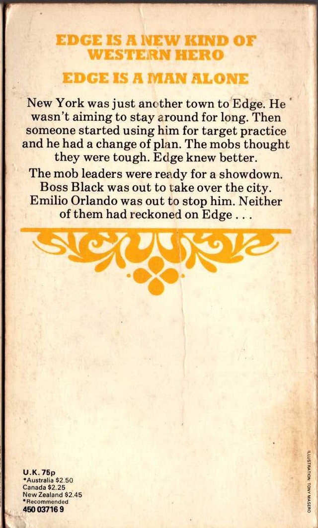 George G. Gilman  EDGE 30: WAITING FOR A TRAIN magnified rear book cover image