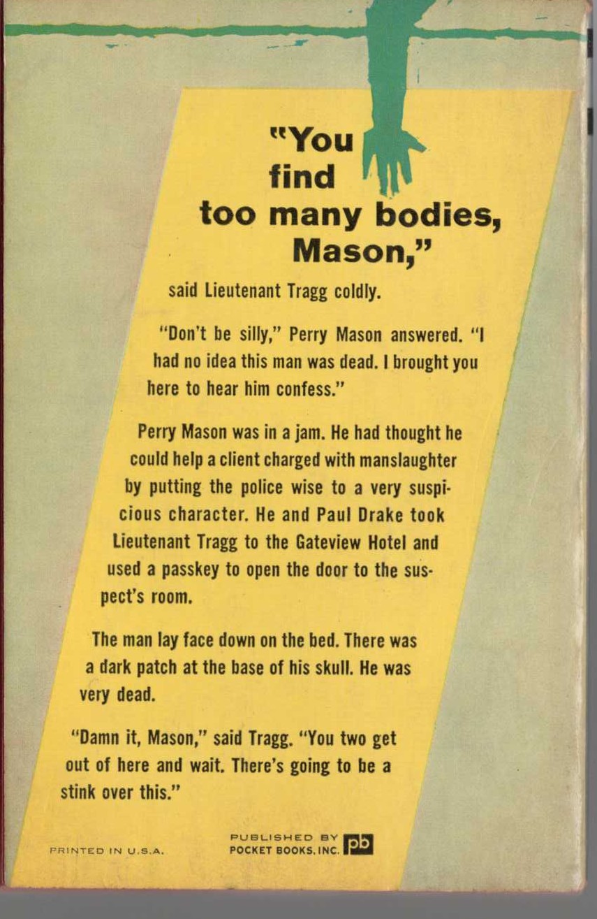 Erle Stanley Gardner  THE CASE OF THE HAUNTED HUSBAND magnified rear book cover image