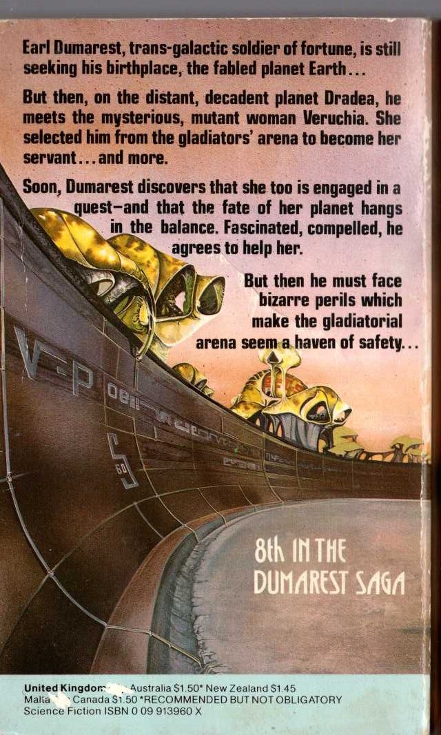 E.C. Tubb  VERUCHIA magnified rear book cover image
