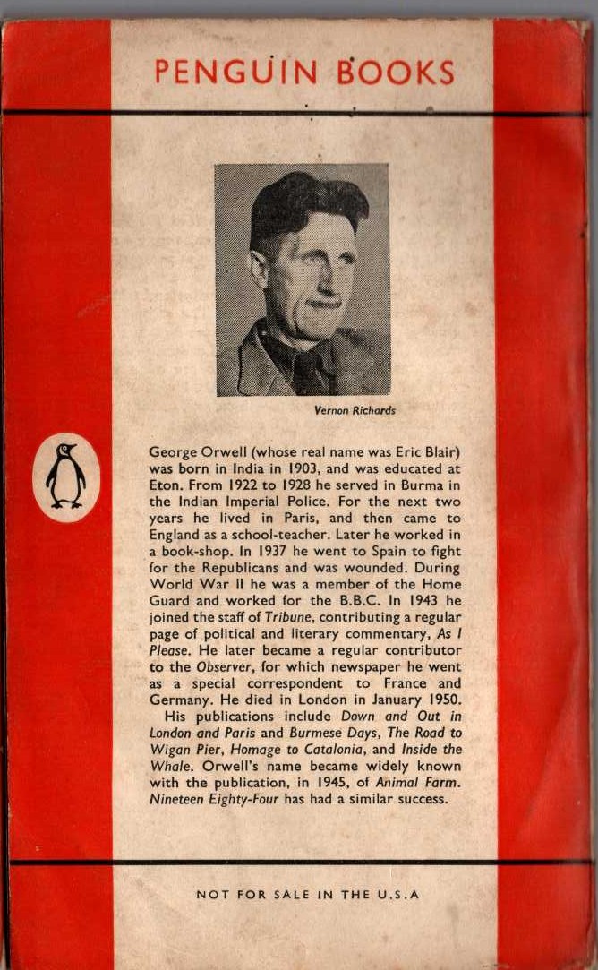 George Orwell  SELECTED ESSAYS magnified rear book cover image