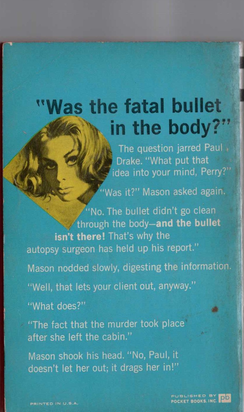 Erle Stanley Gardner  THE CASE OF THE BURIED CLOCK magnified rear book cover image