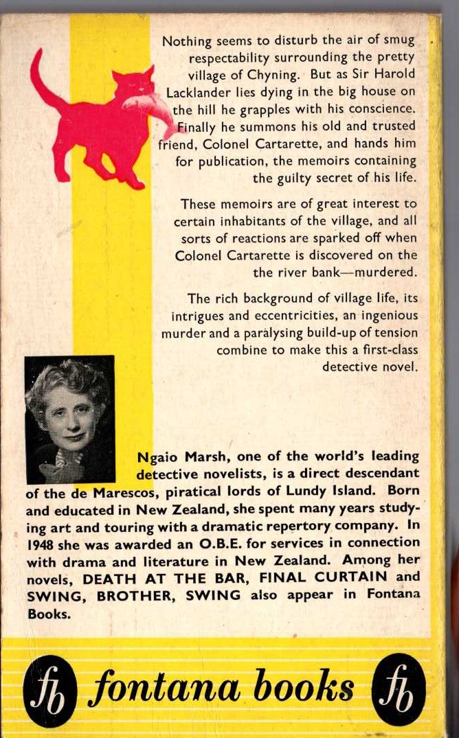 Ngaio Marsh  SCALES OF JUSTICE magnified rear book cover image