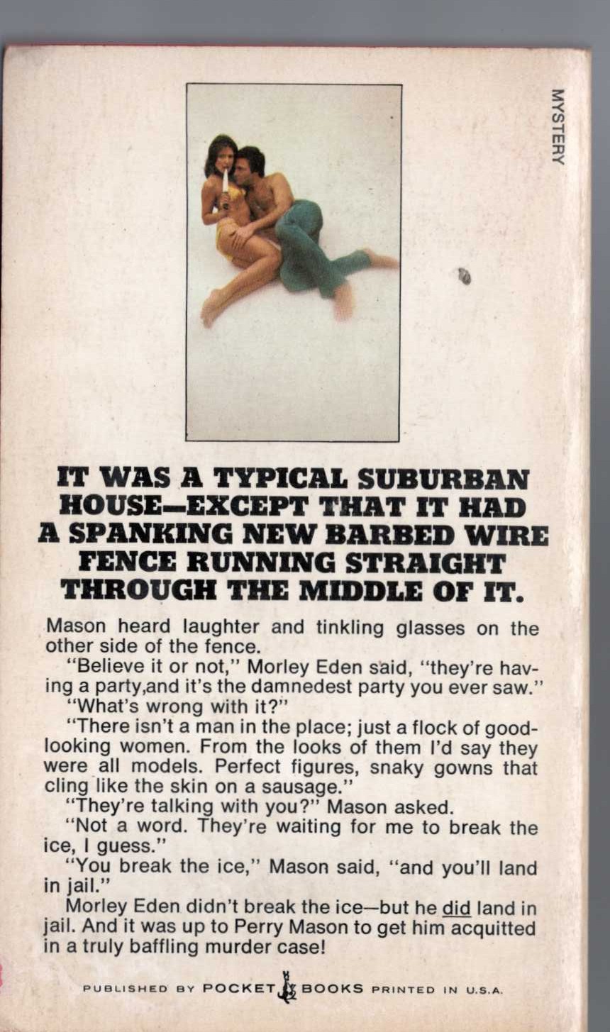 Erle Stanley Gardner  THE CASE OF THE FENCED-IN WOMAN magnified rear book cover image