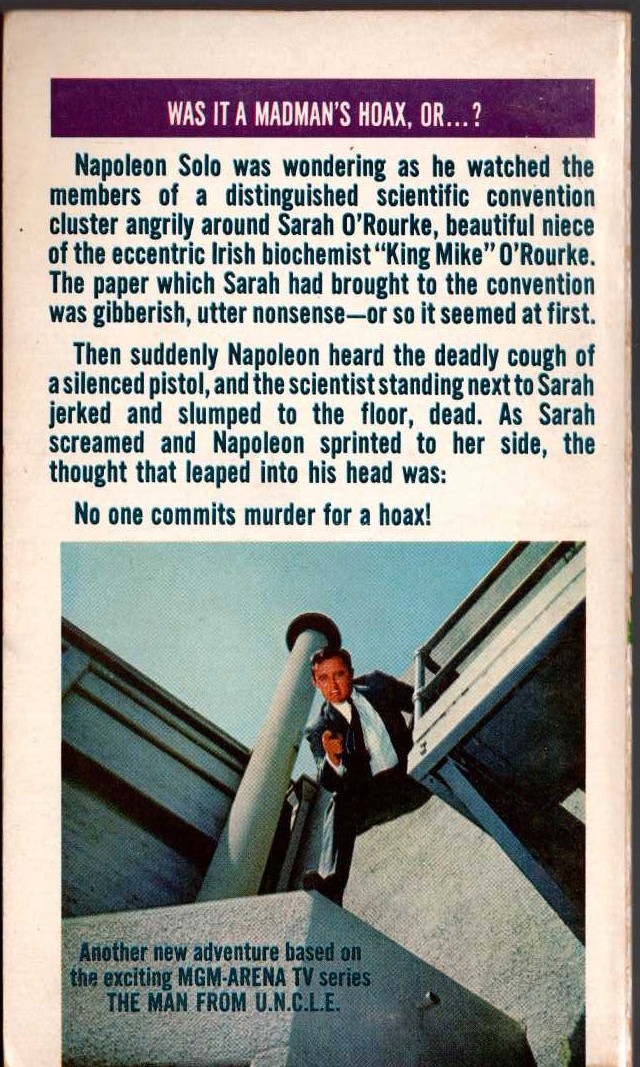 John T. Phillifent  THE MAN FROM U.N.C.L.E. (5): The Mad Scientist Affair magnified rear book cover image
