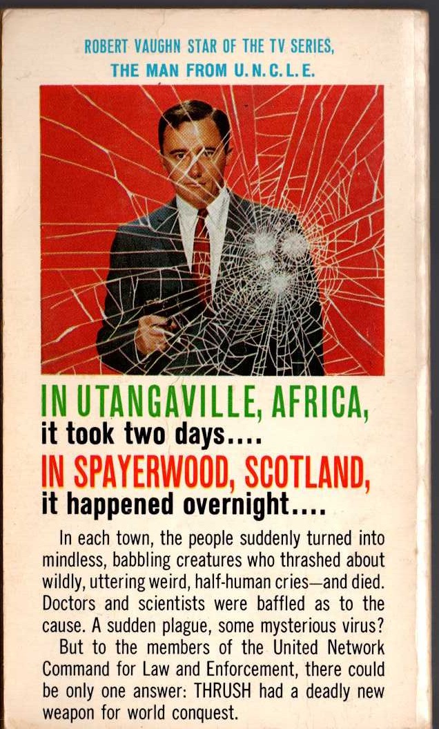 Michael Avallone  THE MAN FROM U.N.C.L.E. (No.1) magnified rear book cover image