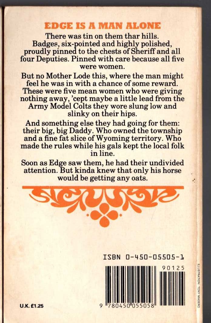 George G. Gilman  EDGE 42: BLOODY SUNRISE magnified rear book cover image